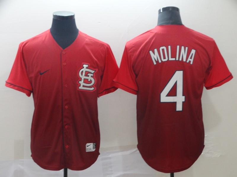 Men's St. Louis Cardinals Yadier Molina #4 Red Stitched Jersey